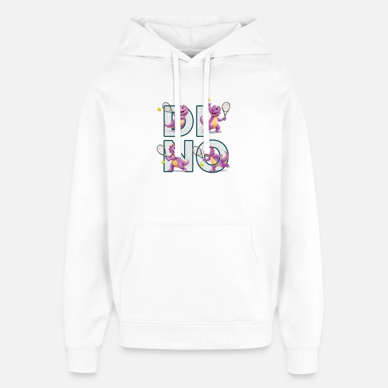 Tennis Dino / Dino Tami Design - Sweat à capuche unisexe Stanley/Stella Oversized - blanc