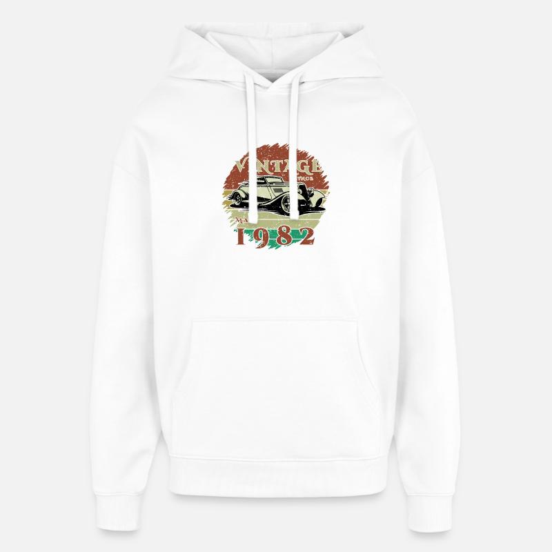 44e anniversaire - Classique - Millésime depuis 05/1982 - Sweat à capuche unisexe Stanley/Stella Oversized - blanc