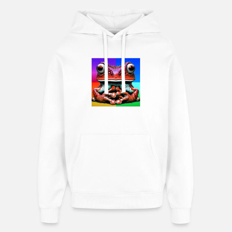 Frosch - Oversized Unisex Hoodie von Stanley/Stella - Weiß