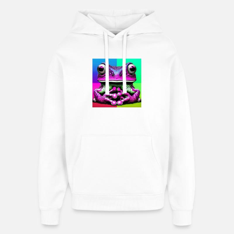 Frosch - Oversized Unisex Hoodie von Stanley/Stella - Weiß