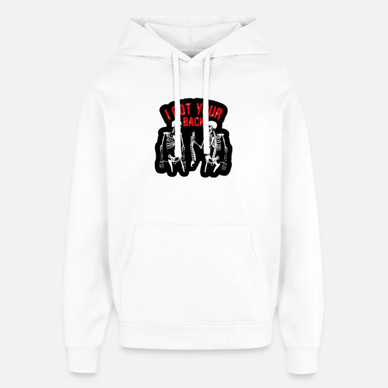 J’ai tes dos squelettes - Sweat à capuche unisexe Stanley/Stella Oversized - blanc