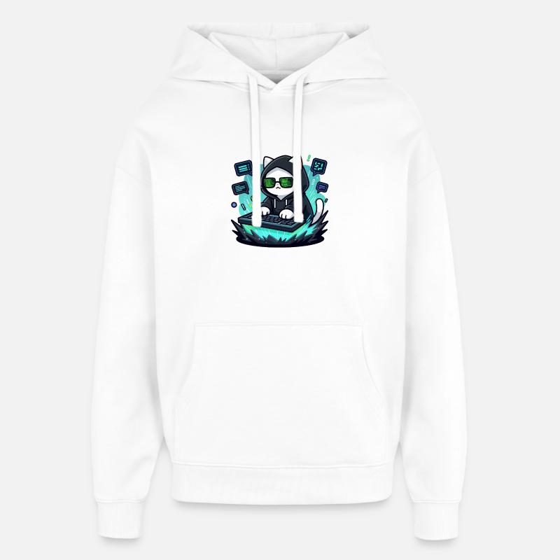 Chat-Hacker - Oversized Unisex Hoodie von Stanley/Stella - Weiß