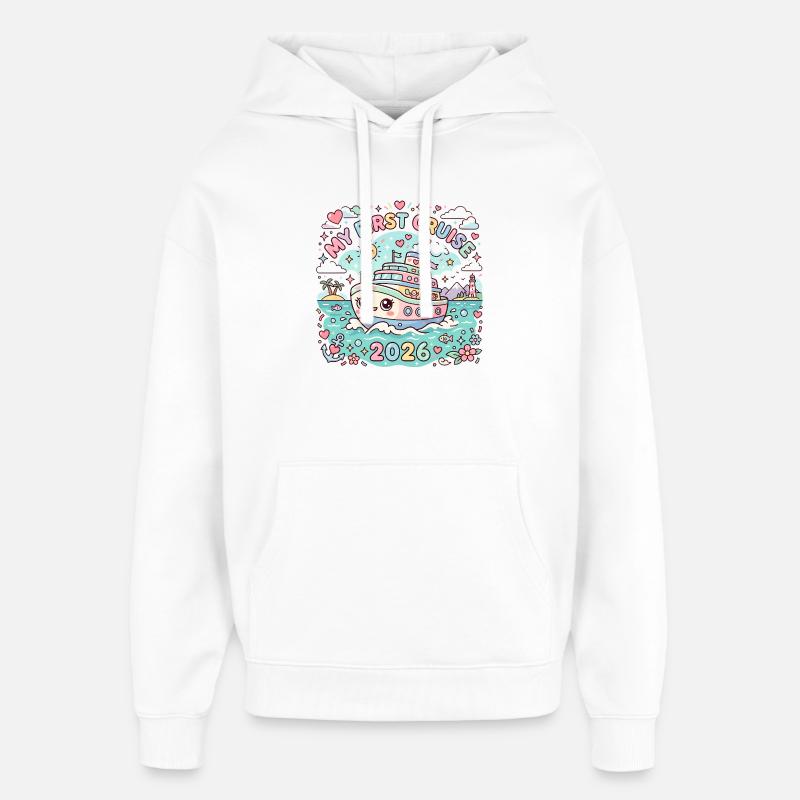 Ma première croisière en 2026 - Sweat à capuche unisexe Stanley/Stella Oversized - blanc