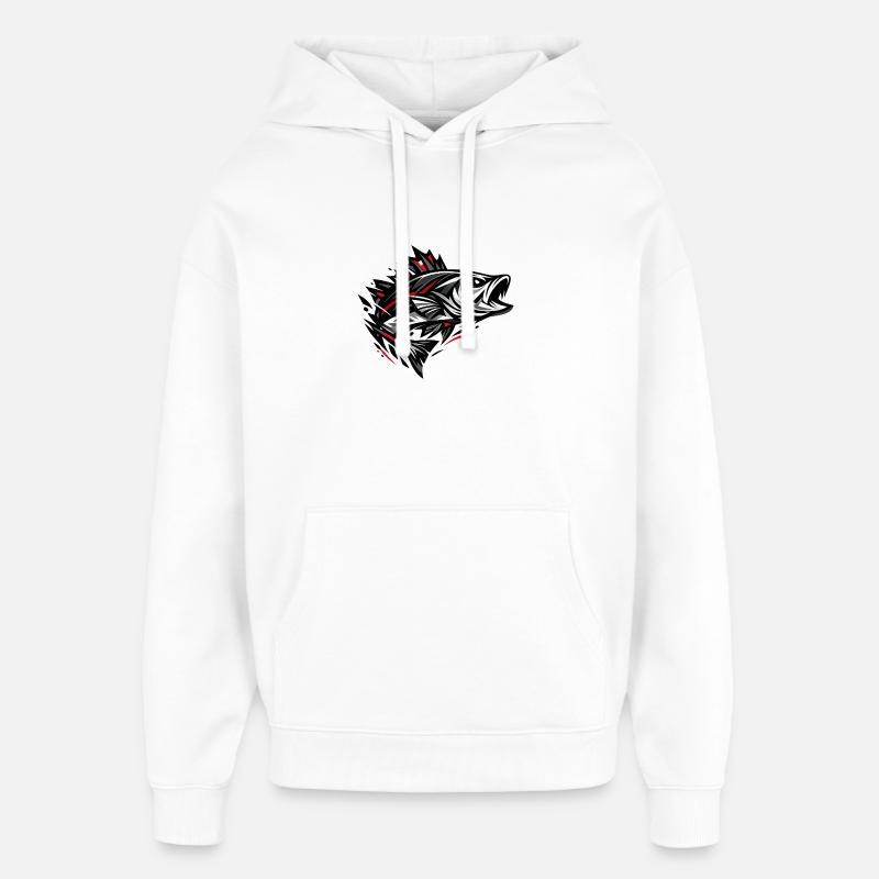 Perche rouge - Sweat à capuche unisexe Stanley/Stella Oversized - blanc