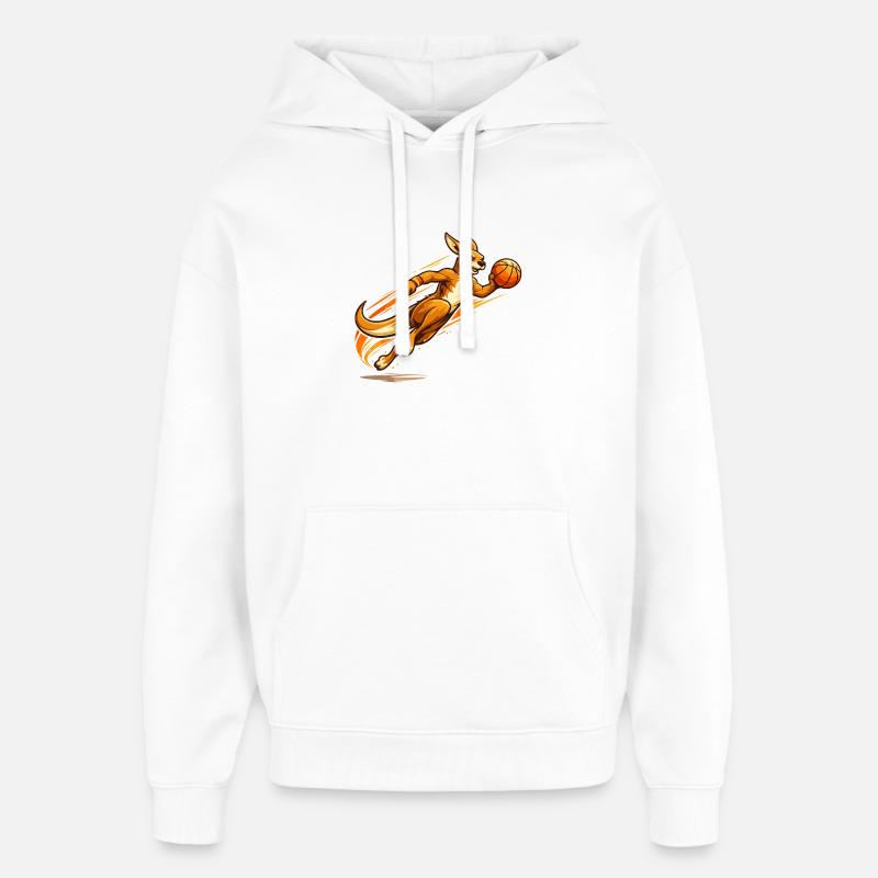 Lancer de panier kangourou - Sweat à capuche unisexe Stanley/Stella Oversized - blanc