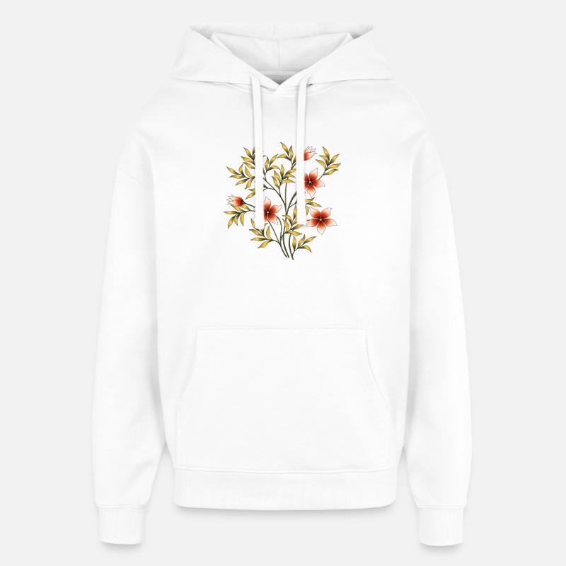 Fleur - Sweat à capuche unisexe Stanley/Stella Oversized - blanc