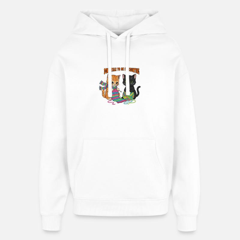 Duo de tricot Counting Kittens - Sweat à capuche unisexe Stanley/Stella Oversized - blanc