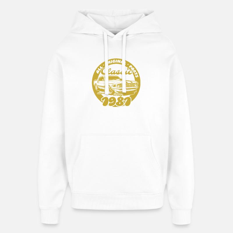 45e anniversaire - Classic Musclecar 05/1981 - Sweat à capuche unisexe Stanley/Stella Oversized - blanc