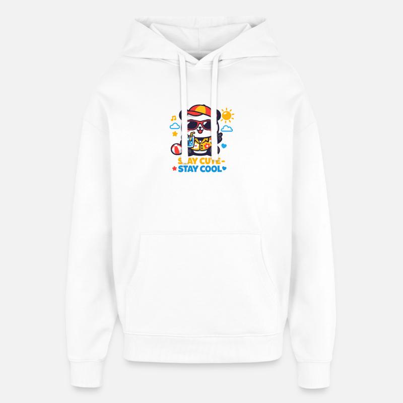 Graphique Reste mignon Reste Cool Bear - Sweat à capuche unisexe Stanley/Stella Oversized - blanc