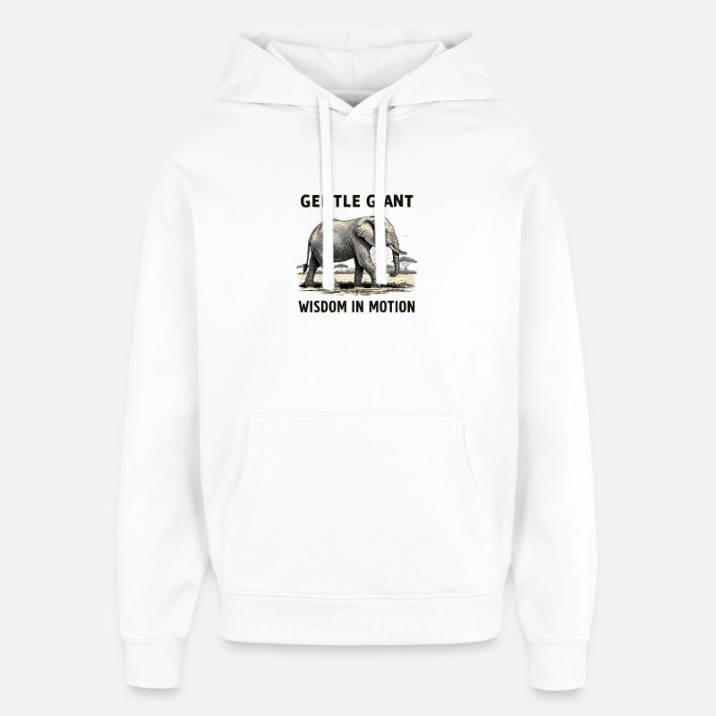 Elephant - Oversized Unisex Hoodie by Stanley/Stella - white