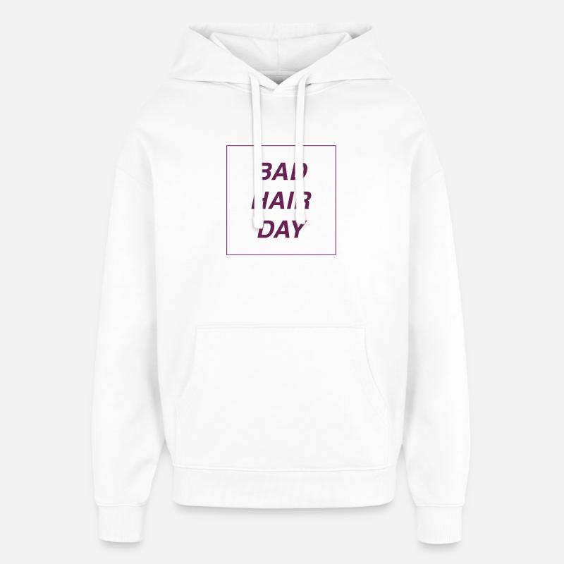 mauvaise journée capillaire - Sweat à capuche unisexe Stanley/Stella Oversized - blanc