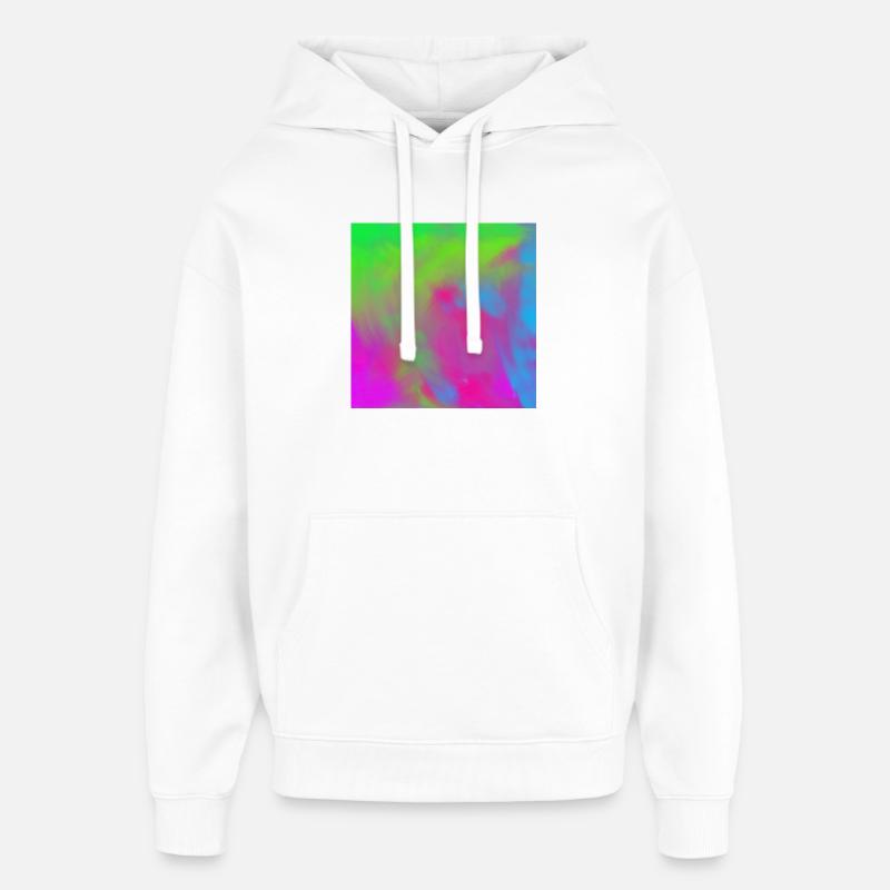 Lebendiger Neon-Tie-dye-Farbverlauf Burst - Oversized Unisex Hoodie von Stanley/Stella - Weiß