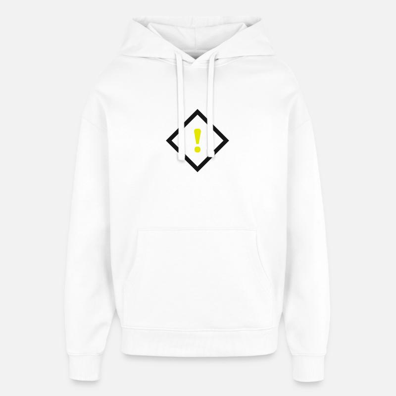 Panneau de mise en garde - Sweat à capuche unisexe Stanley/Stella Oversized - blanc