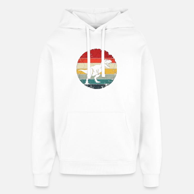 Dinosaurier-Geschenk – Retro-Dinosaurier-Dino-Dinosaurier - Oversized Unisex Hoodie von Stanley/Stella - Weiß