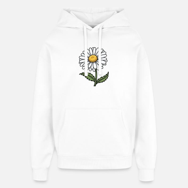 Pâquerette - Sweat à capuche unisexe Stanley/Stella Oversized - blanc