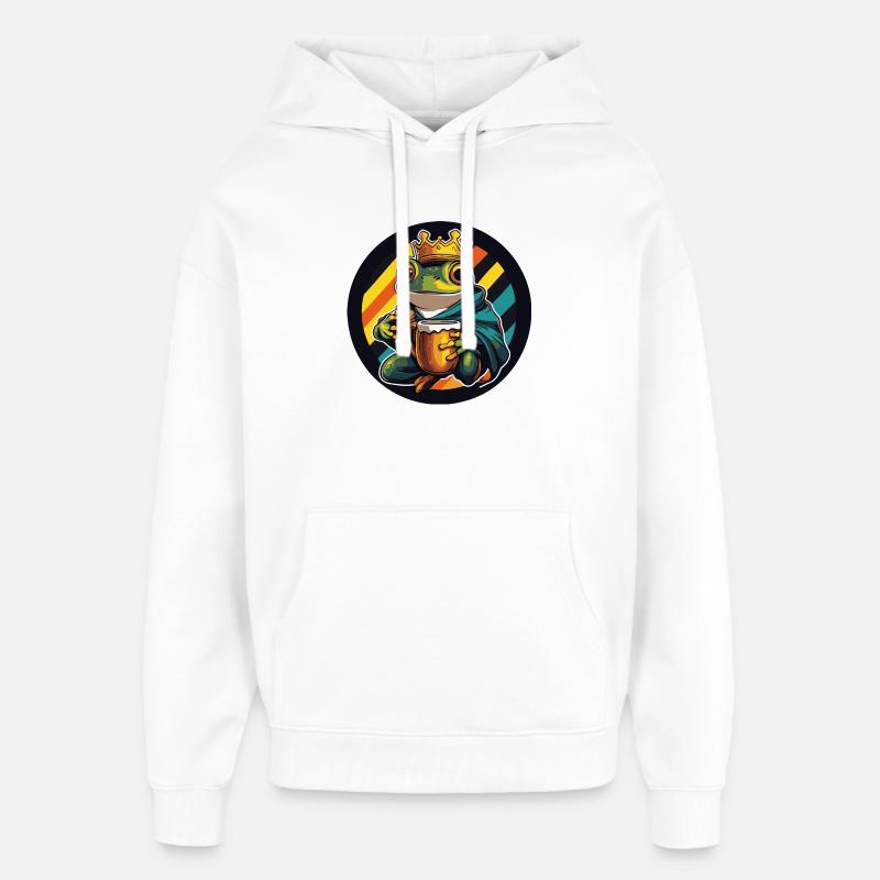 Bière grenouille drôle - Sweat à capuche unisexe Stanley/Stella Oversized - blanc