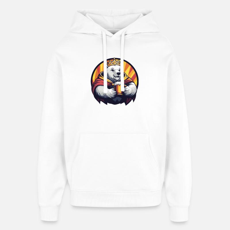 La bière Polar Bear Drôle - Sweat à capuche unisexe Stanley/Stella Oversized - blanc