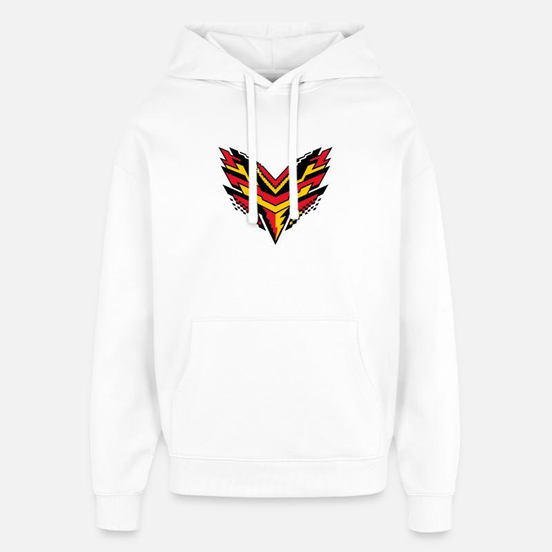 V-Pixel Storm Contrast Logo - Sweat à capuche unisexe Stanley/Stella Oversized - blanc
