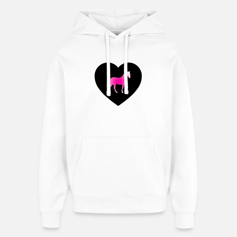 Chevaux - Sweat à capuche unisexe Stanley/Stella Oversized - blanc