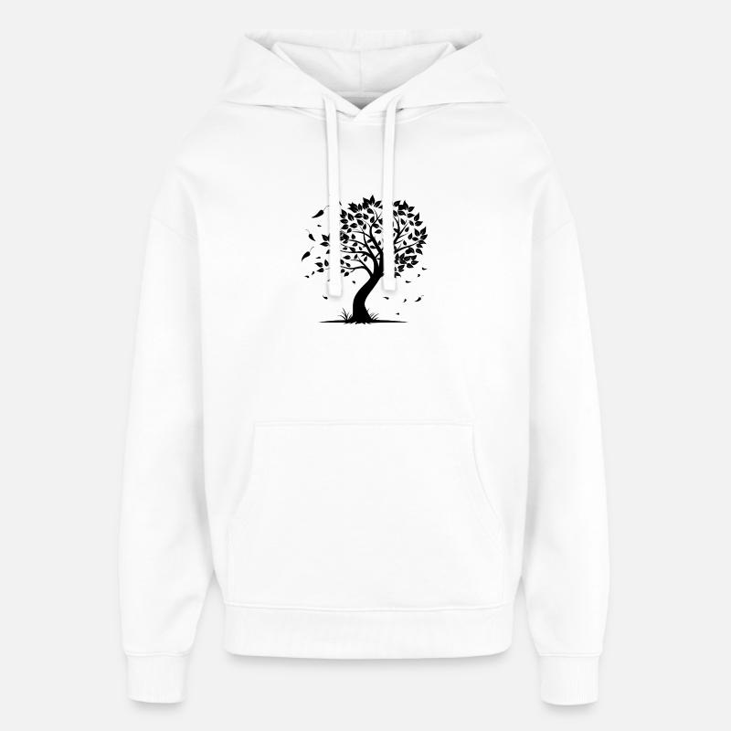 Baum mit Wind - Oversized Unisex Hoodie von Stanley/Stella - Weiß