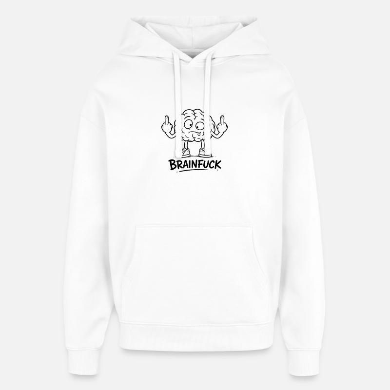 Graffiti cérébral avec un majeur - Sweat à capuche unisexe Stanley/Stella Oversized - blanc