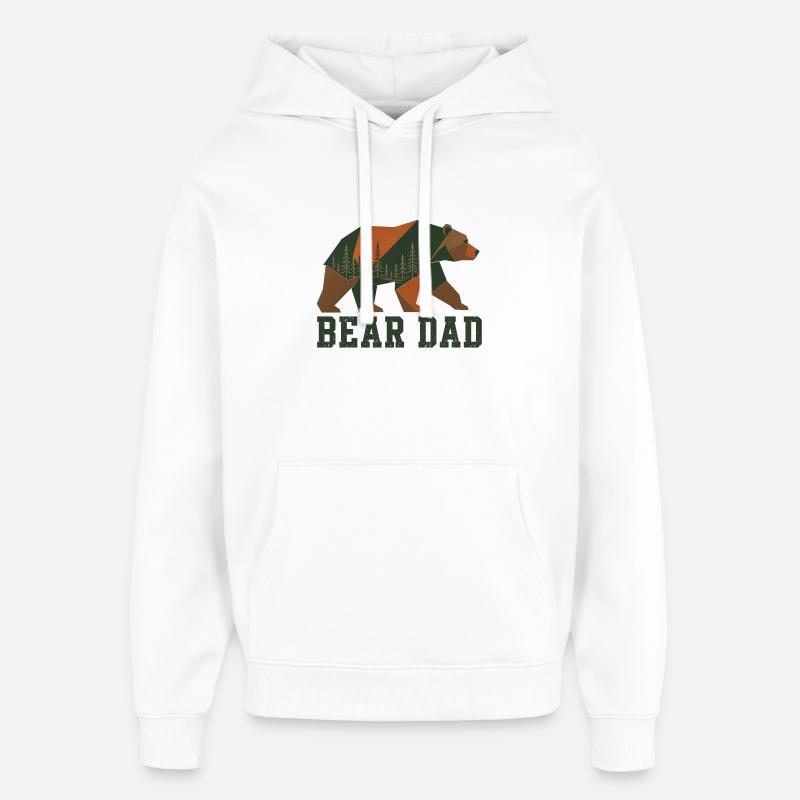 Bear Dad Forest - Oversized Unisex Hoodie by Stanley/Stella - white