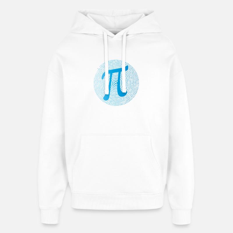 π (pi) dans Data Spiral - Sweat à capuche unisexe Stanley/Stella Oversized - blanc