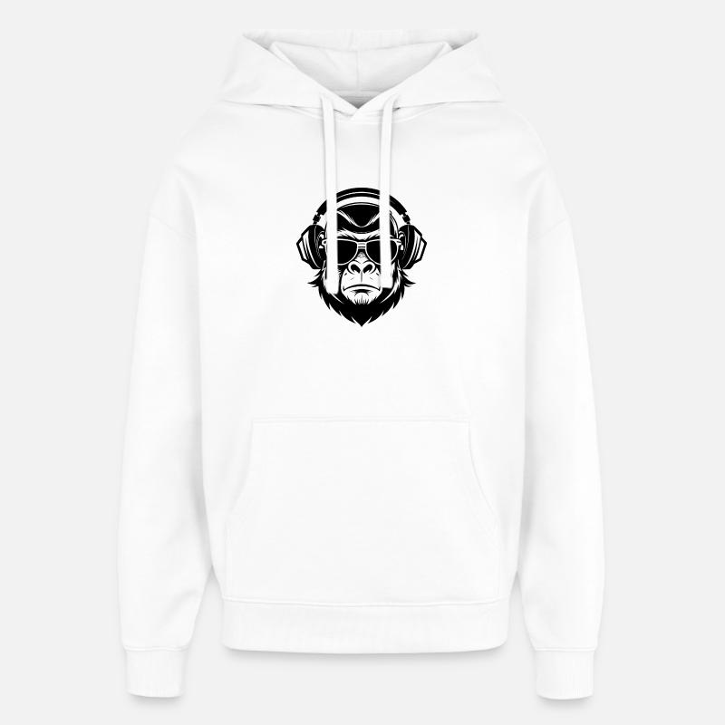 DJ Gorilla - Oversized Unisex Hoodie von Stanley/Stella - Weiß