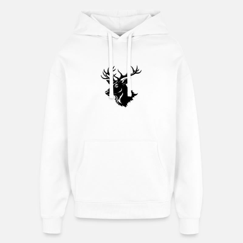 Elk Head Shape - Oversized Unisex Hoodie by Stanley/Stella - white