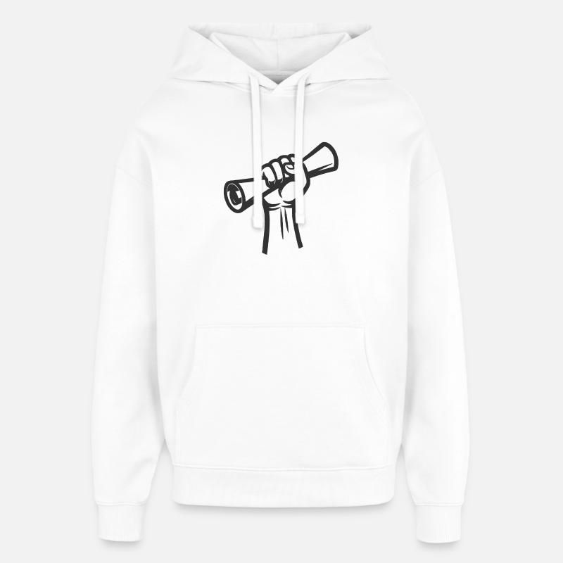 Poing levé sur rouleau - Sweat à capuche unisexe Stanley/Stella Oversized - blanc