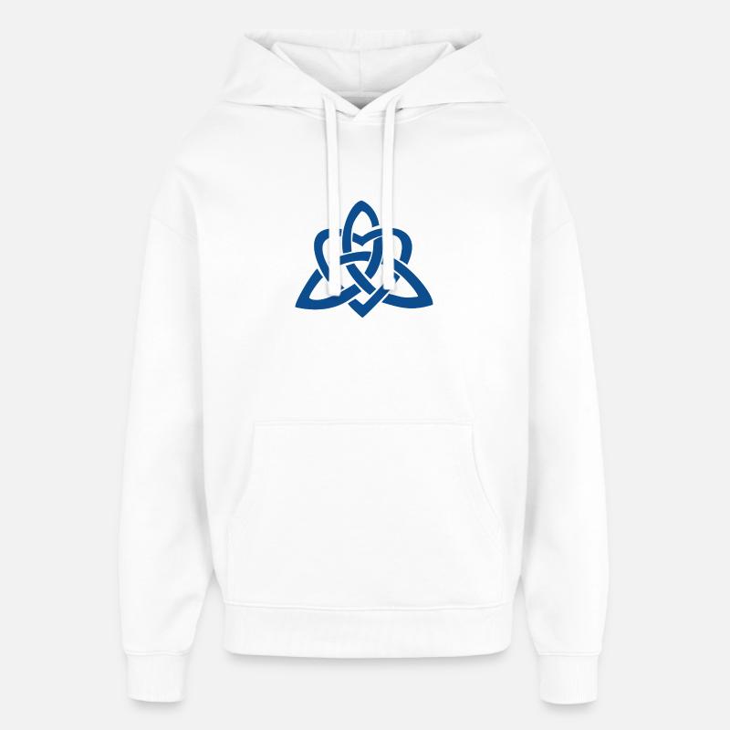 Cœur Celtique Bleu - Sweat à capuche unisexe Stanley/Stella Oversized - blanc
