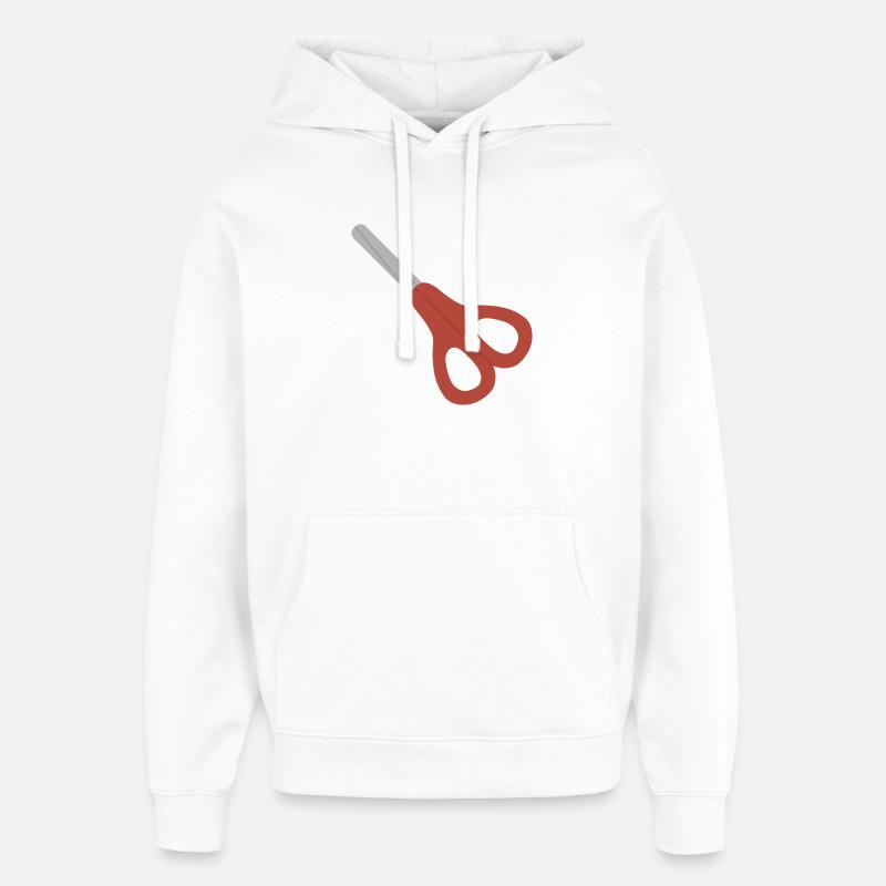 Icône des Ciseaux Rouges - Sweat à capuche unisexe Stanley/Stella Oversized - blanc
