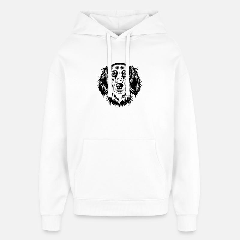Setter anglais - Sweat à capuche unisexe Stanley/Stella Oversized - blanc