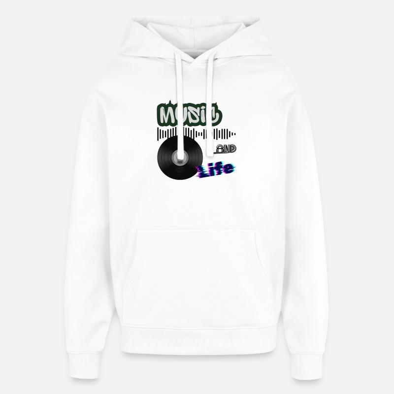 Musique et vie - Sweat à capuche unisexe Stanley/Stella Oversized - blanc