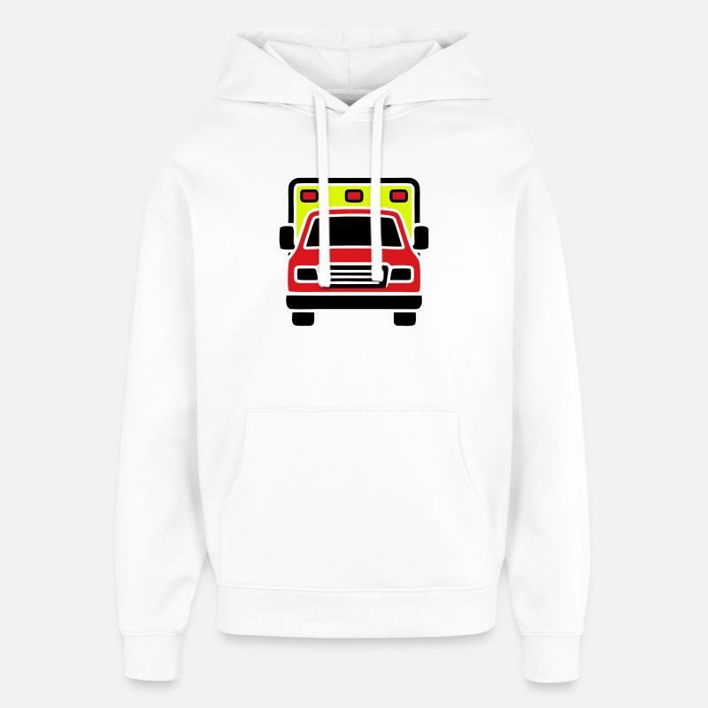 Ambulance Ambulance Front - Oversized Unisex Hoodie by Stanley/Stella - white