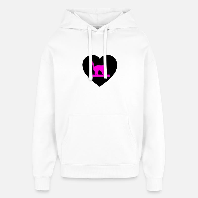 félin - Sweat à capuche unisexe Stanley/Stella Oversized - blanc
