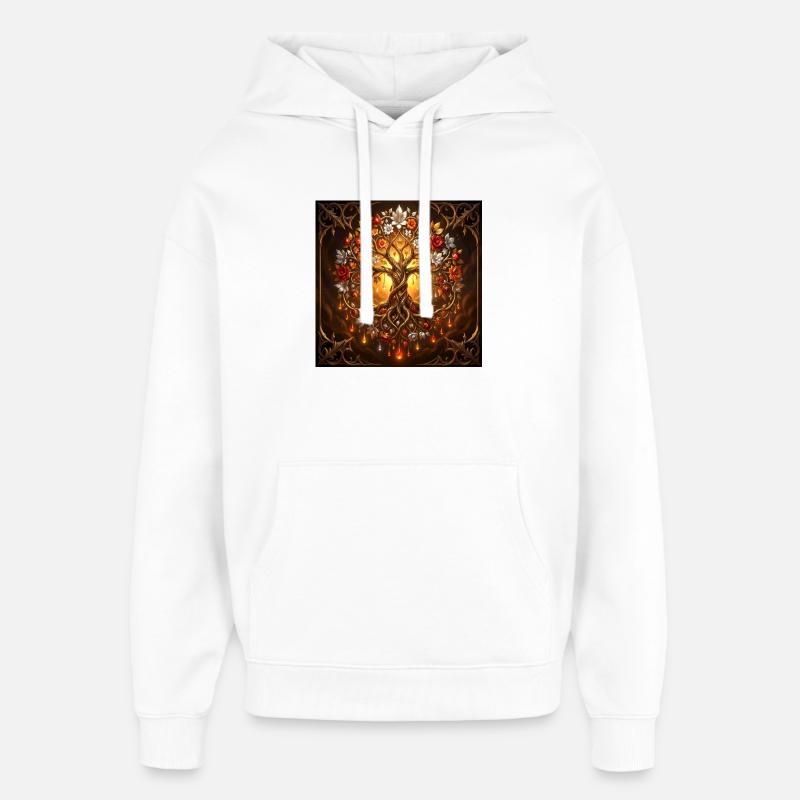 Lumineszierender Lebensbaum - Oversized Unisex Hoodie von Stanley/Stella - Weiß