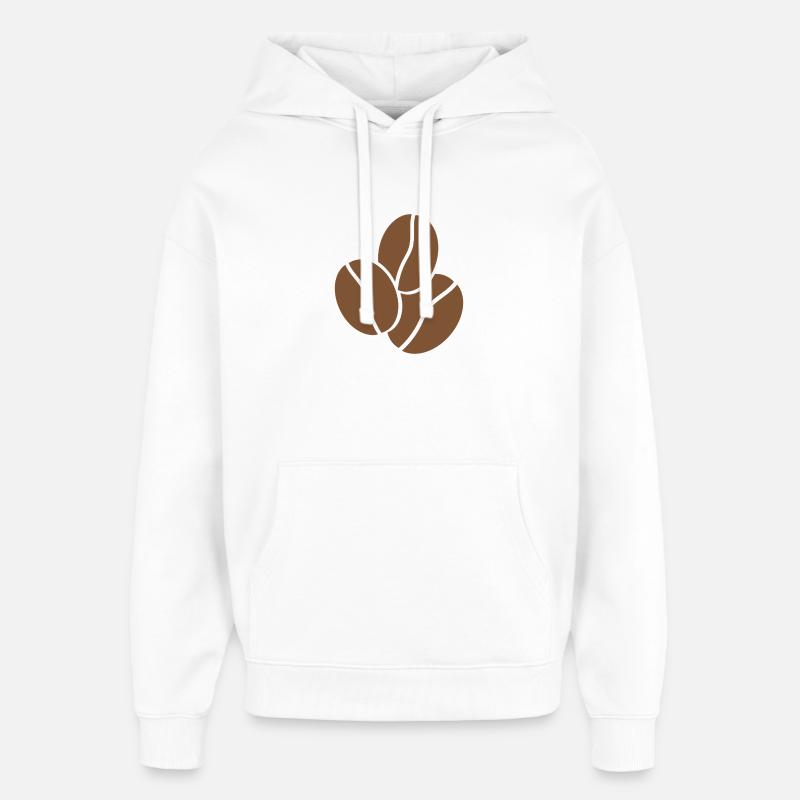 Grains de café - Sweat à capuche unisexe Stanley/Stella Oversized - blanc