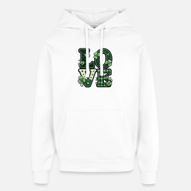 Love St Patrick's Day - Oversized Unisex Hoodie by Stanley/Stella - white