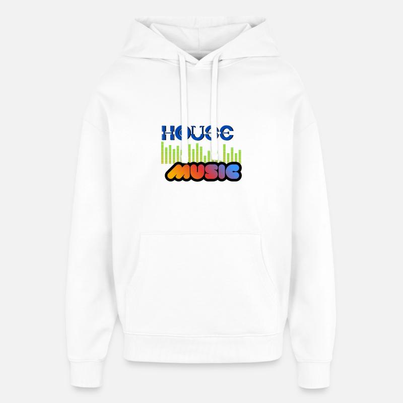 Musique House - Sweat à capuche unisexe Stanley/Stella Oversized - blanc