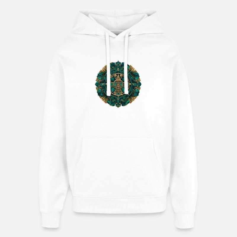 Dieu Soleil Aztèque Mystique - Sweat à capuche unisexe Stanley/Stella Oversized - blanc