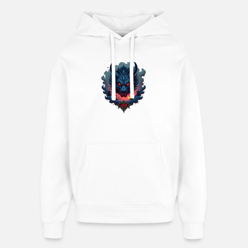 Shadow Oni – Japanischer Dämonenwolf - Oversized Unisex Hoodie von Stanley/Stella - Weiß