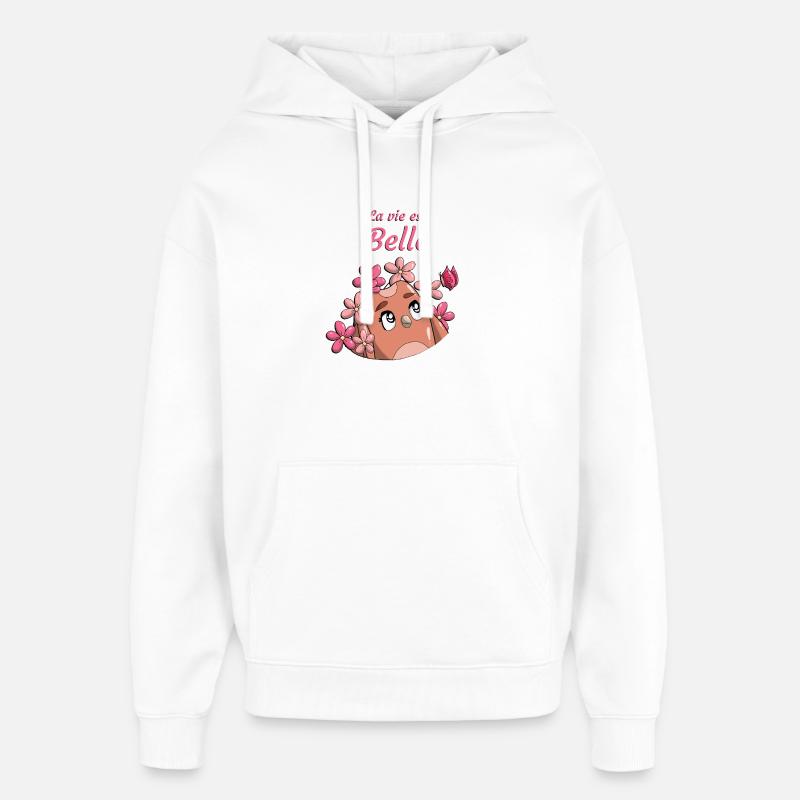 La vie est Belle - Sweat à capuche unisexe Stanley/Stella Oversized - blanc