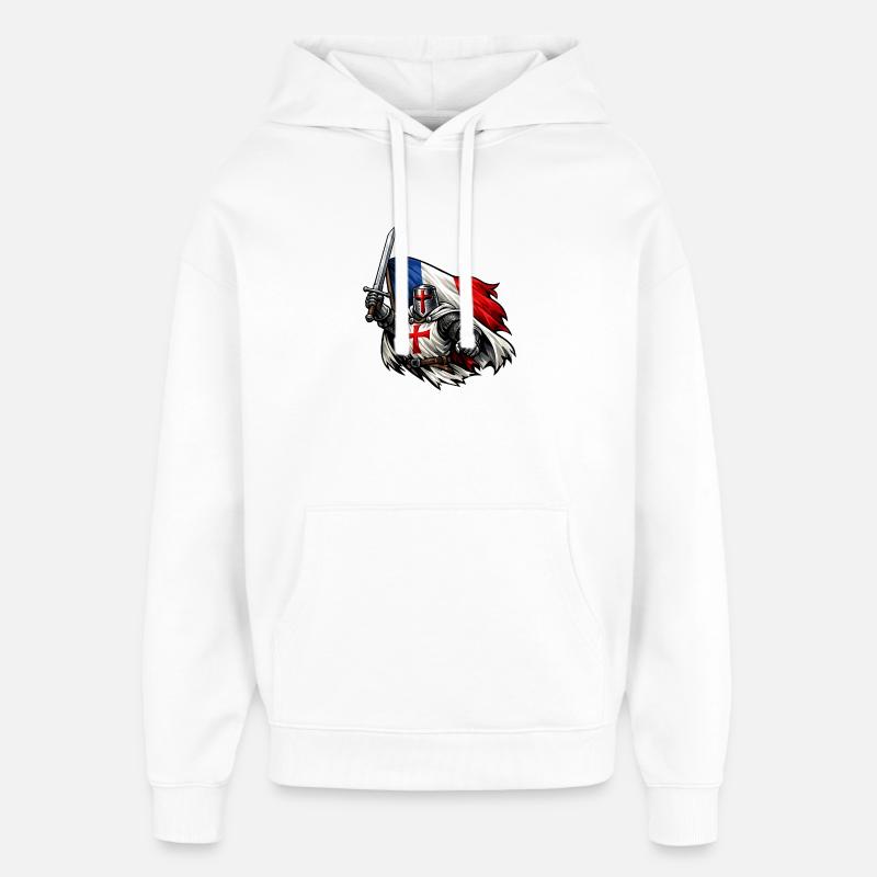 Templar logo - Oversized Unisex Hoodie by Stanley/Stella - white