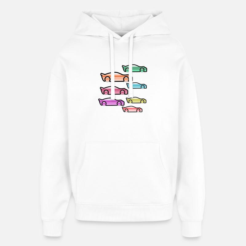 Automobiles - Sweat à capuche unisexe Stanley/Stella Oversized - blanc