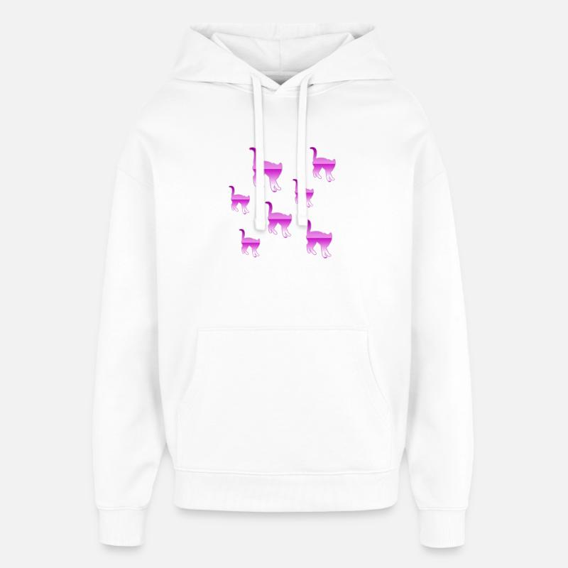 félin - Sweat à capuche unisexe Stanley/Stella Oversized - blanc