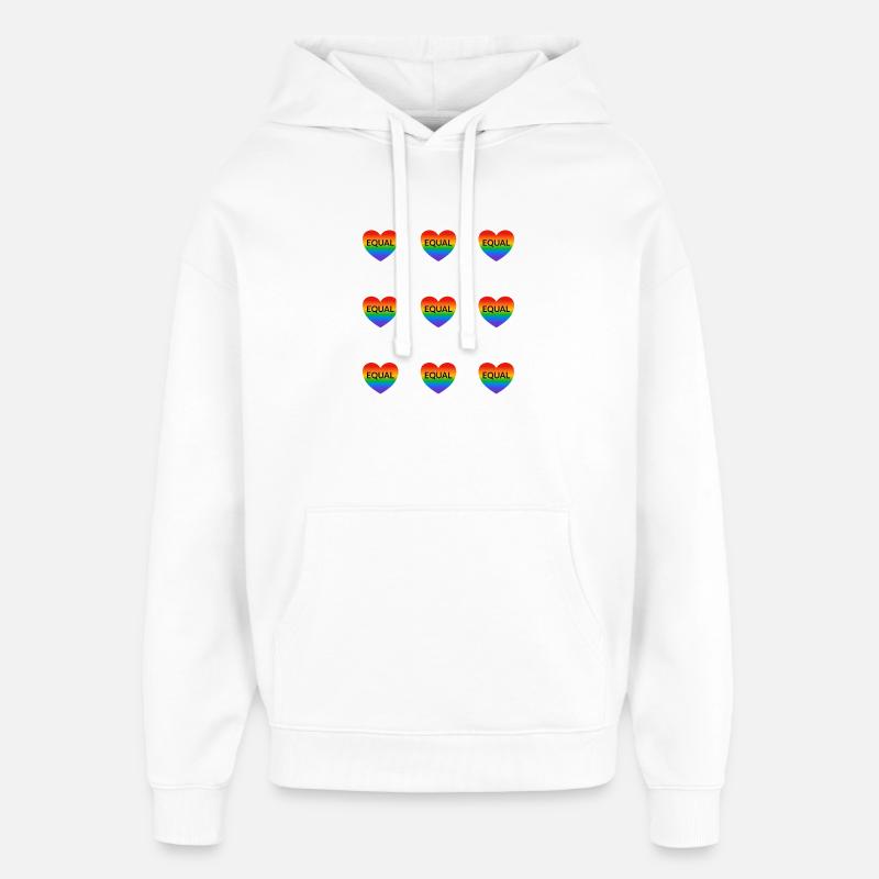 Rainbow Equal Heart LGBT Pride - Oversized Unisex Hoodie von Stanley/Stella - Weiß