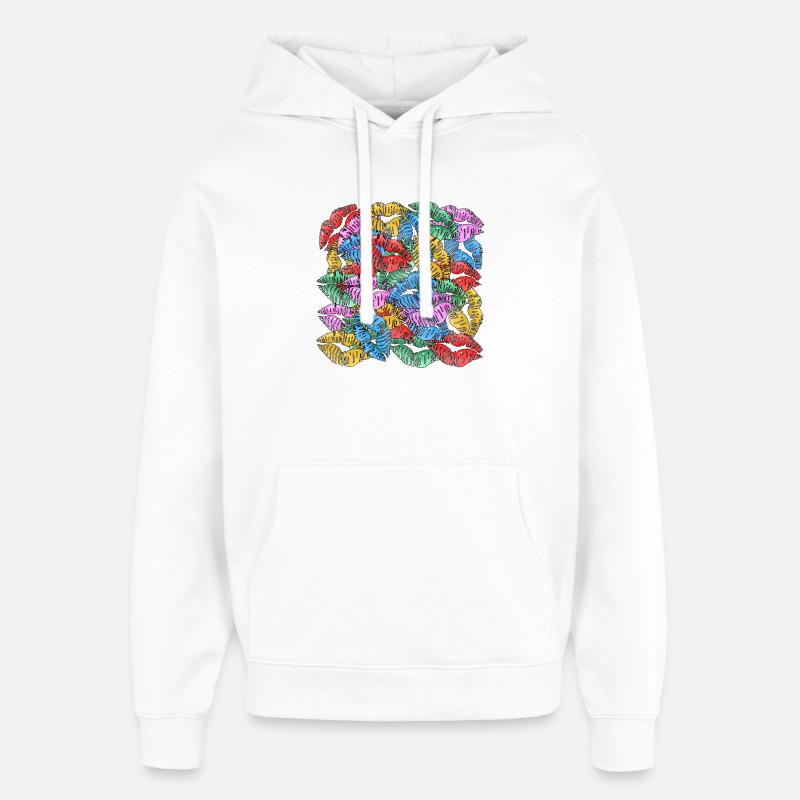 Nombre de baisers - Sweat à capuche unisexe Stanley/Stella Oversized - blanc