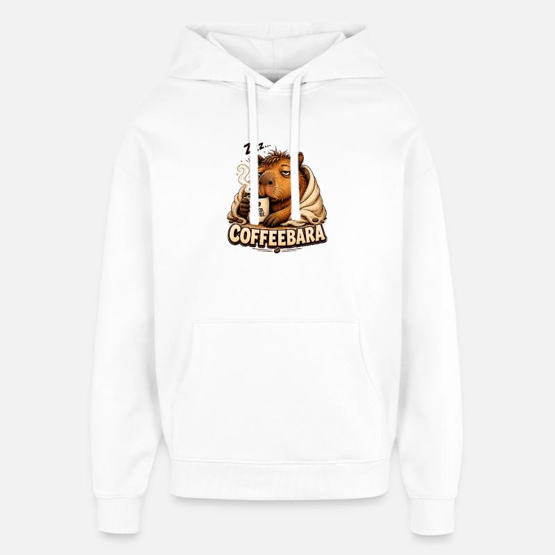 CoffeeBara Capybara - Oversized Unisex Hoodie by Stanley/Stella - white