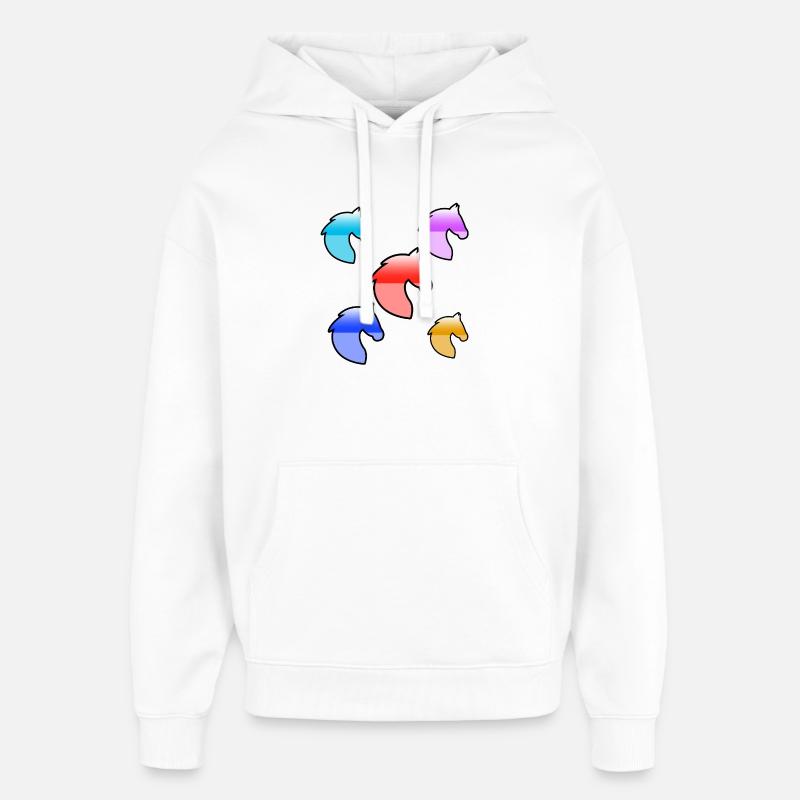 Chevaux - Sweat à capuche unisexe Stanley/Stella Oversized - blanc